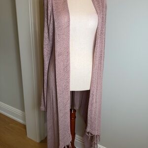 NWT Light Mauve Open-Front Knit Sweater Cardigan